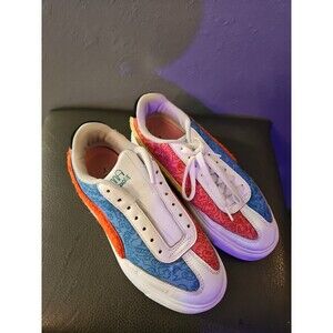 Puma X Shoes Mr Doodle Womens 8.5 Platform‎ Low Top Sneakers Red/White/Blue